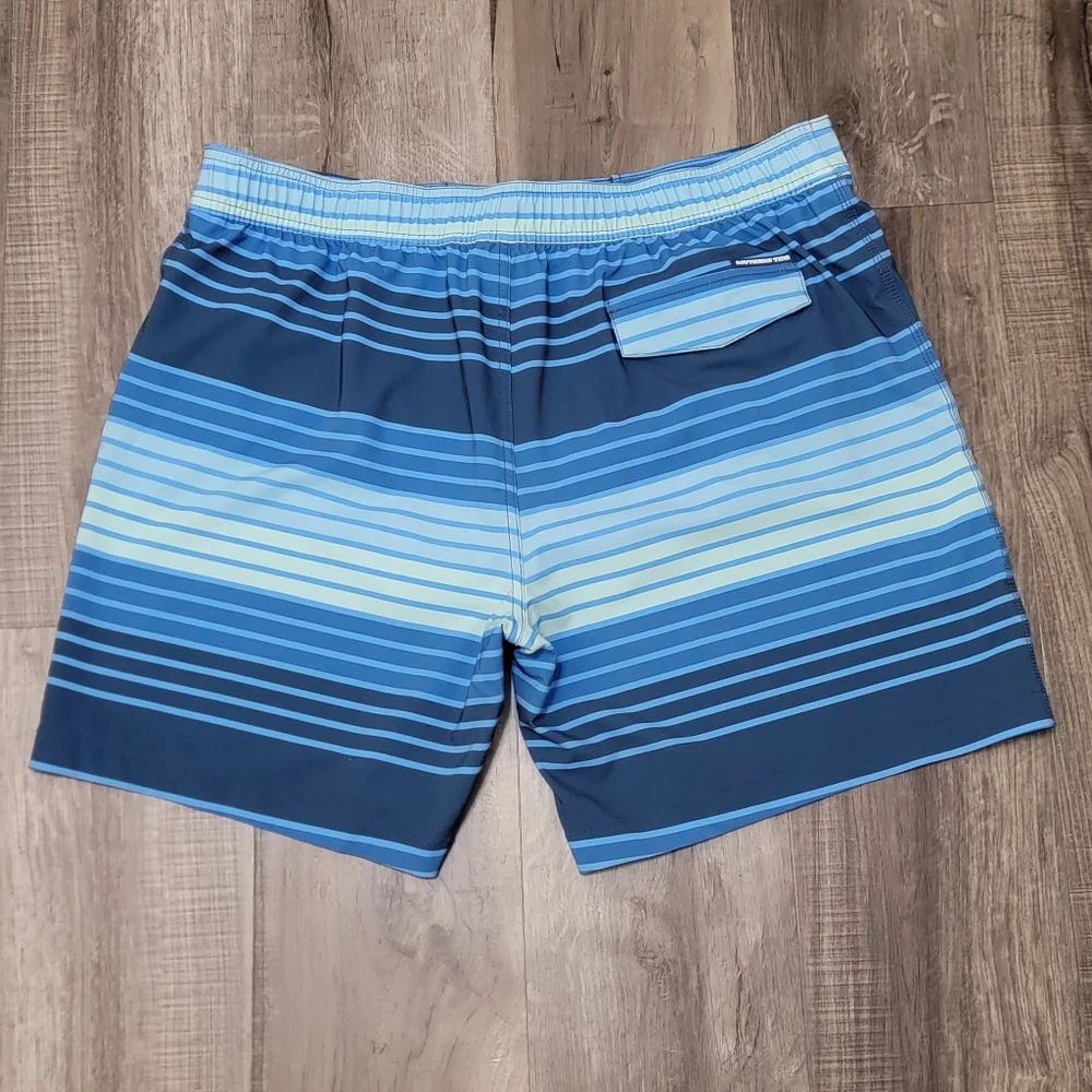 Southern Tide Blue Striped Swim Trunks
